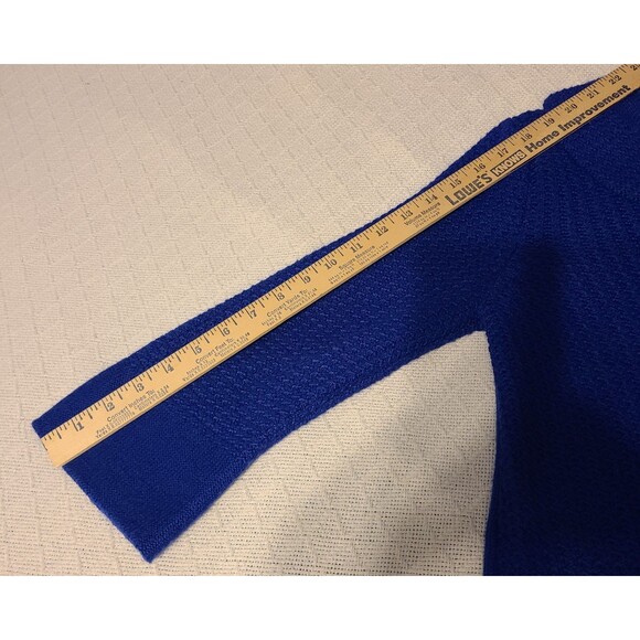 R.Q.T. Colbolt Blue Wool Blend 2 Button Knit Cardigan Sweater Womens M Elegant - Picture 9 of 10